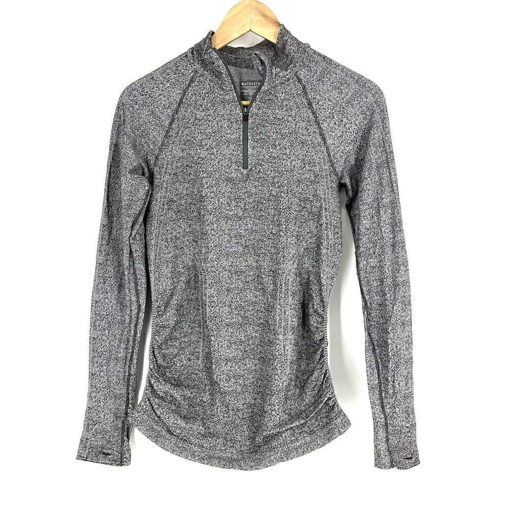 Athleta Shirt Size Small Womens Gray Speedlight Half Zip Long Sleeve Pullover